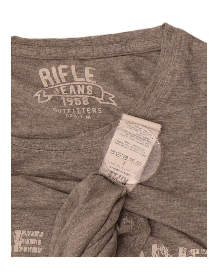 RIFLE Mens Graphic T-Shirt Top Large Grey Cotton Vintage Rifle and Second-Hand Rifle from Messina Hembry 