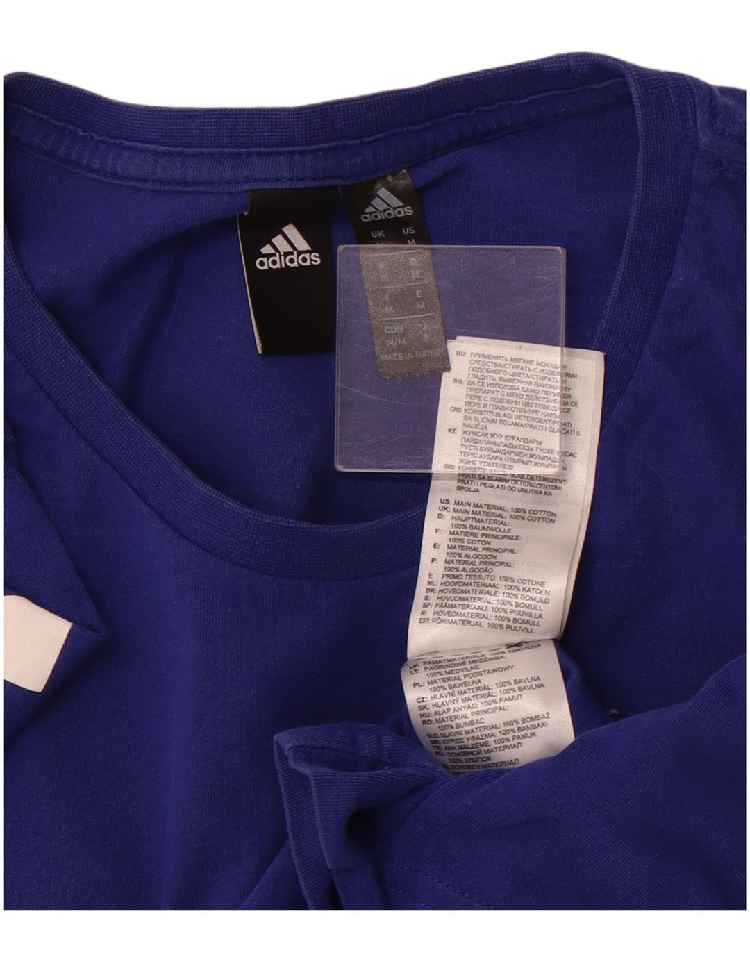 ADIDAS Camiseta gráfica para hombre Top Algodón azul medio