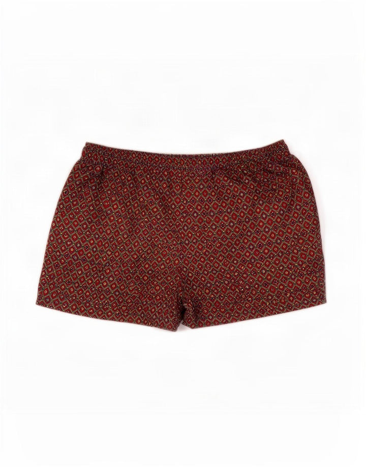 Pantalones cortos de natación vintage para hombre poliéster geométrico marrón medio