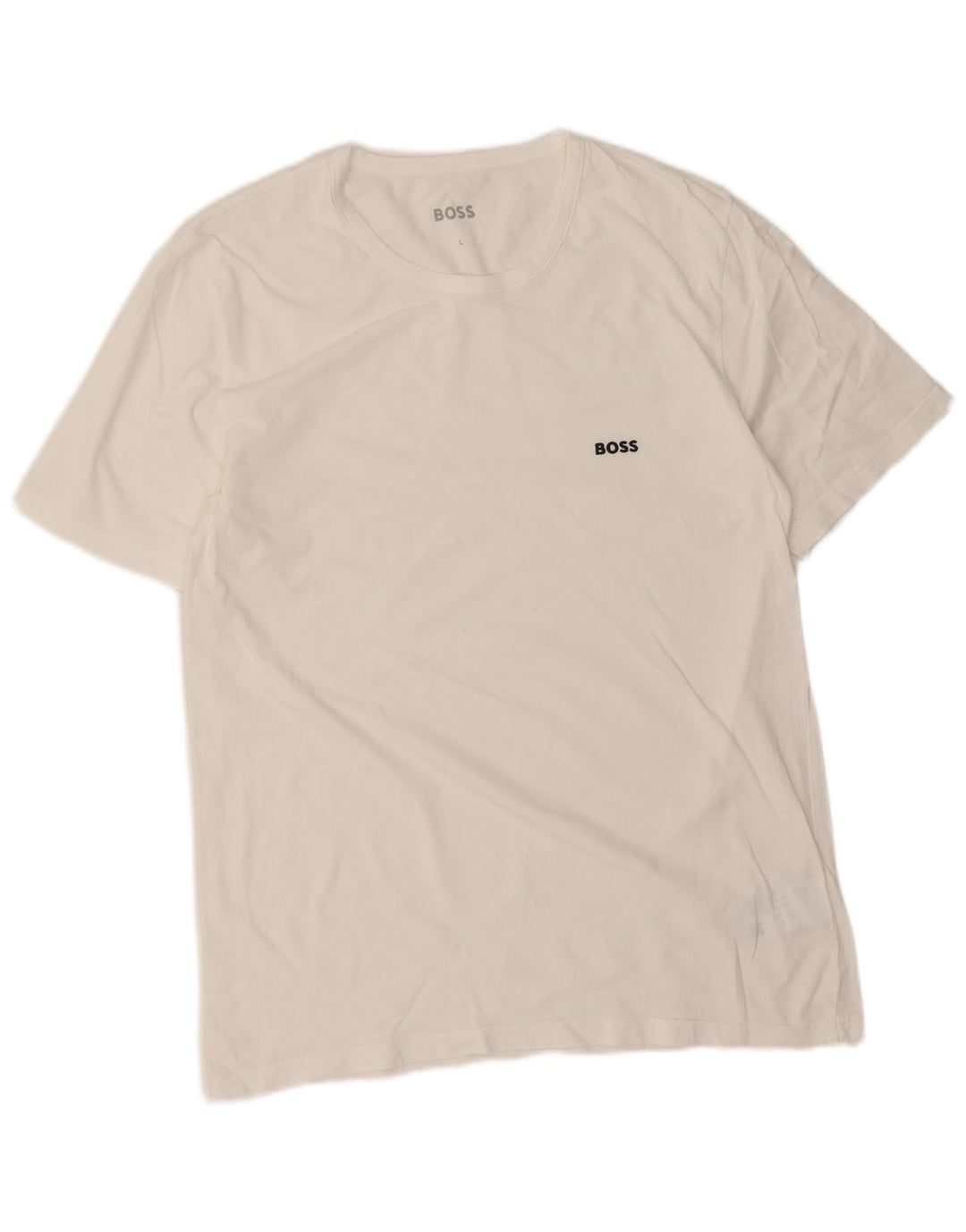 Hugo Boss Hombre Camiseta Top Grande Algodón Blanco
