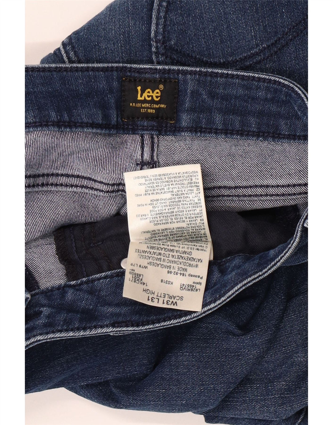 Vaqueros pitillo altos Scarlett para mujer LEE W31 L27 Algodón azul