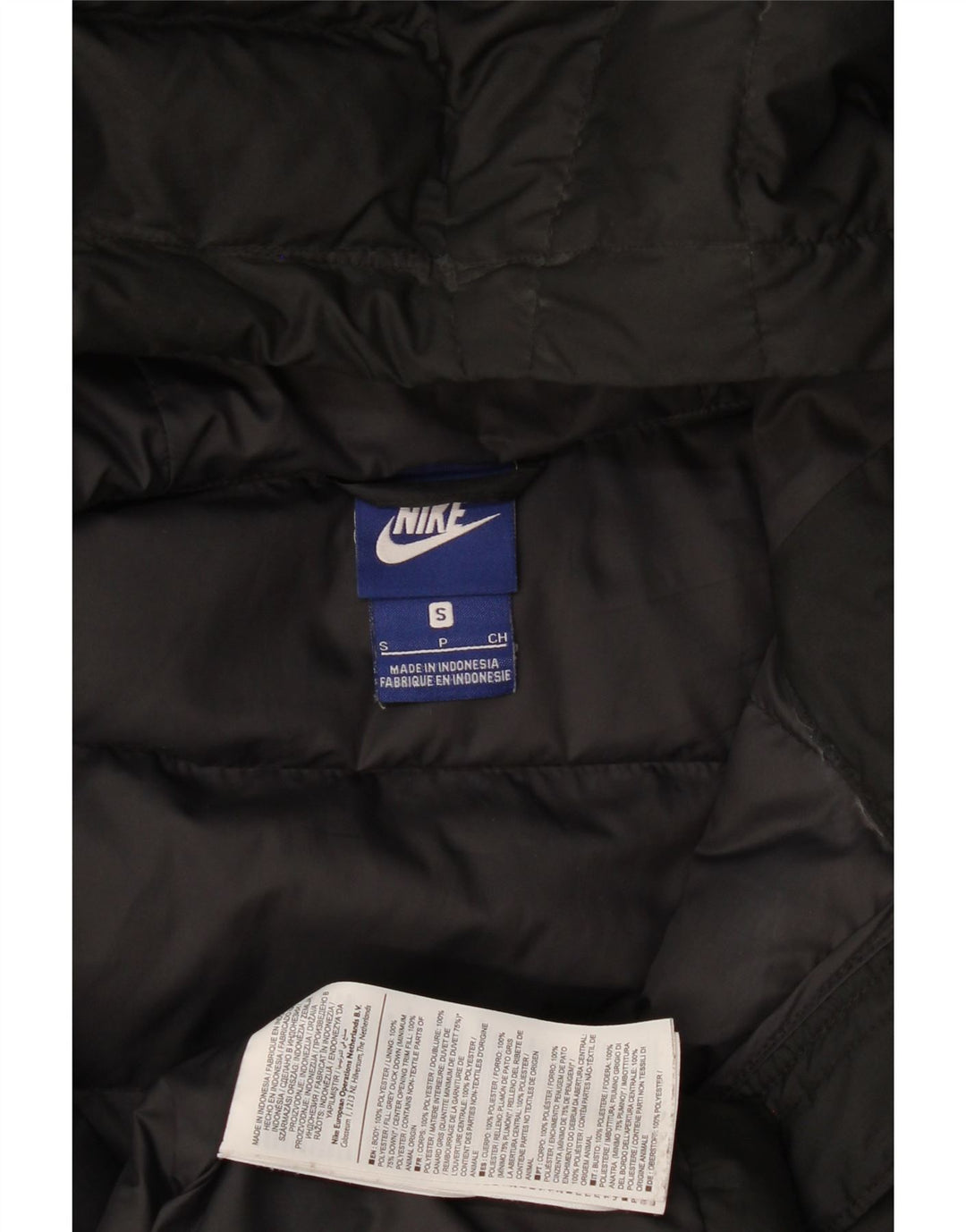Nike Abrigo acolchado con capucha para mujer UK 10 Small Poliéster negro