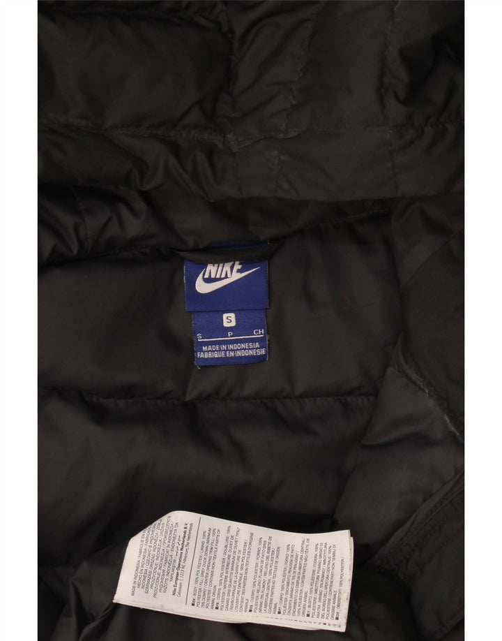 Nike Abrigo acolchado con capucha para mujer UK 10 Small Poliéster negro