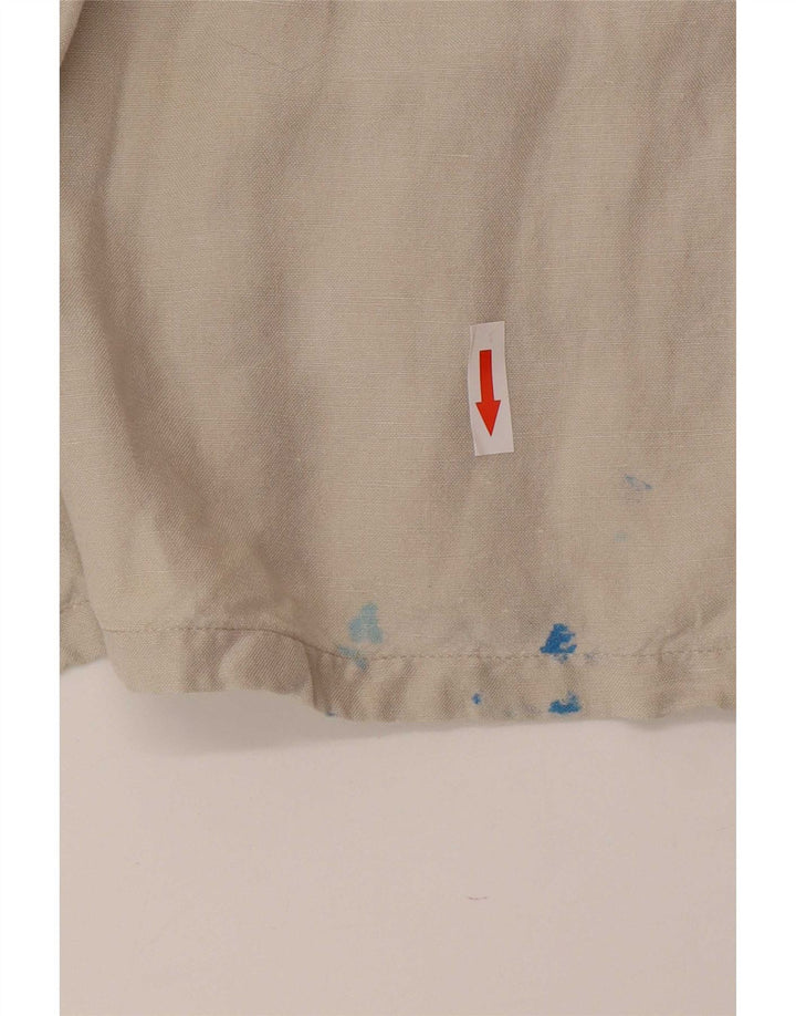 Nautica Camisa Manga Corta Hombre Lino Gris Grande