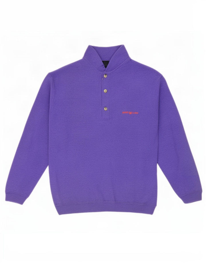 Henri Lloyd - Jersey para hombre con cuello y botones, color morado, lana virgen