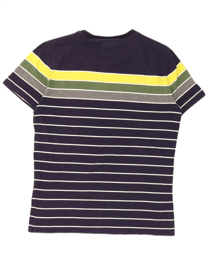 Superdry Hombre Camiseta Top Medium Azul Marino Colorblock Algodón