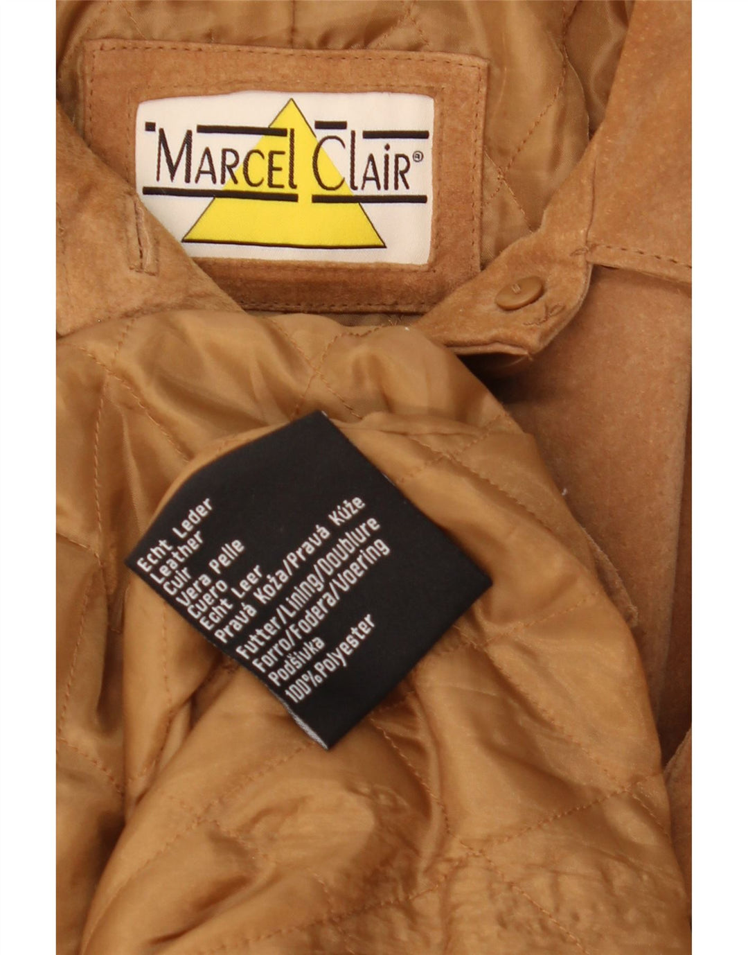 Marcel Clair Chaqueta de ante para mujer UK 44 Grande Cuero marrón