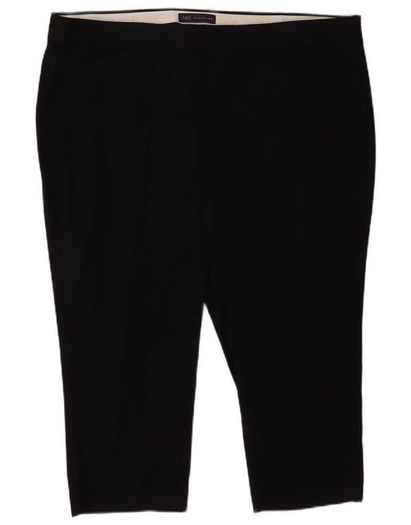 Marks & Spencer Pantalones Capri para Mujer UK 20 2XL W42 L21 Algodón Negro