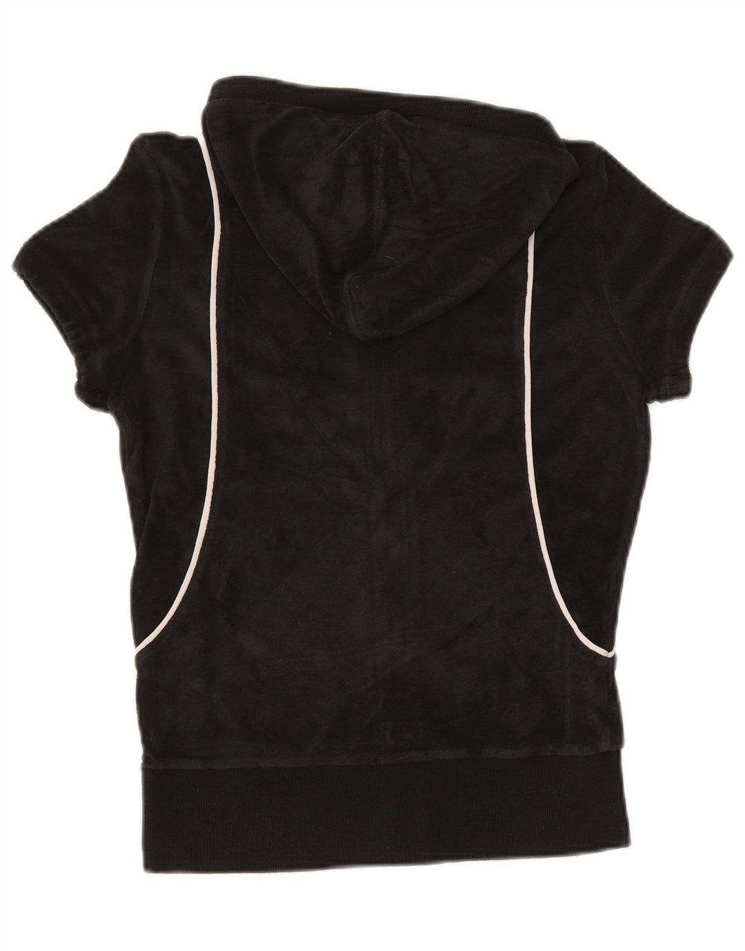 PUMA Suéter con capucha de terciopelo con cremallera de manga corta para mujer UK 40 Medium Black