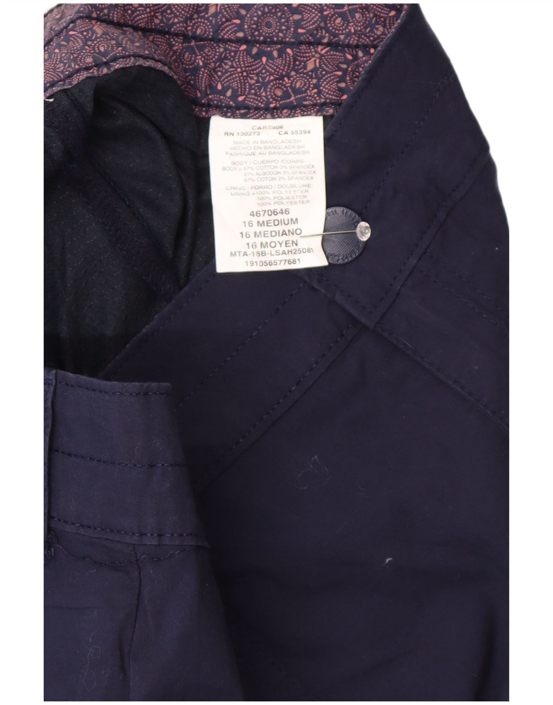 LEE Falda pantalón para mujer US 16 2XL Azul marino Algodón