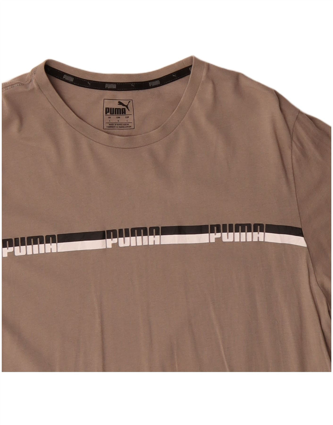 Puma - Camiseta gráfica para hombre, talla grande, algodón beige