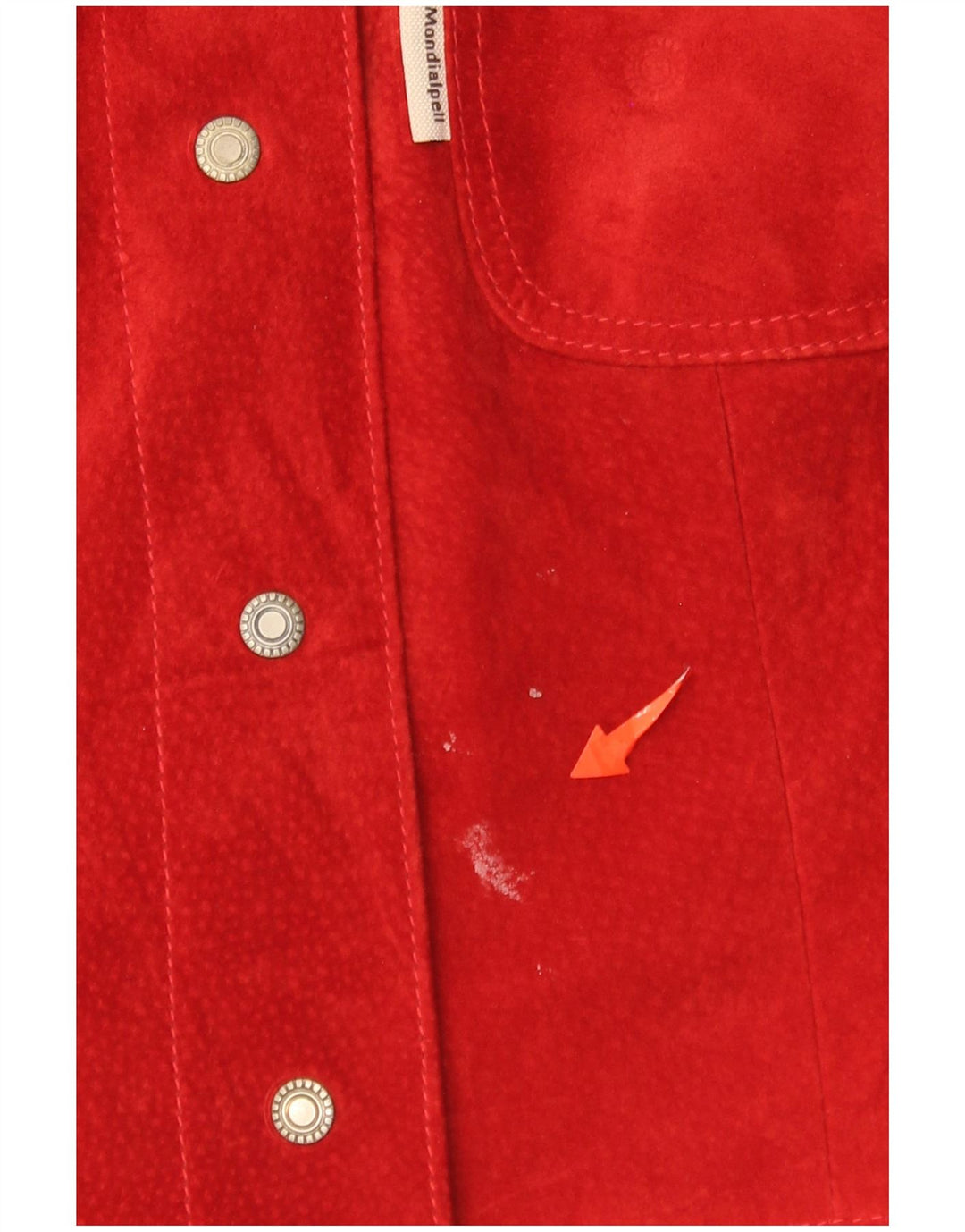 Vintage mujer ante Gilet Reino Unido 14 cuero rojo grande