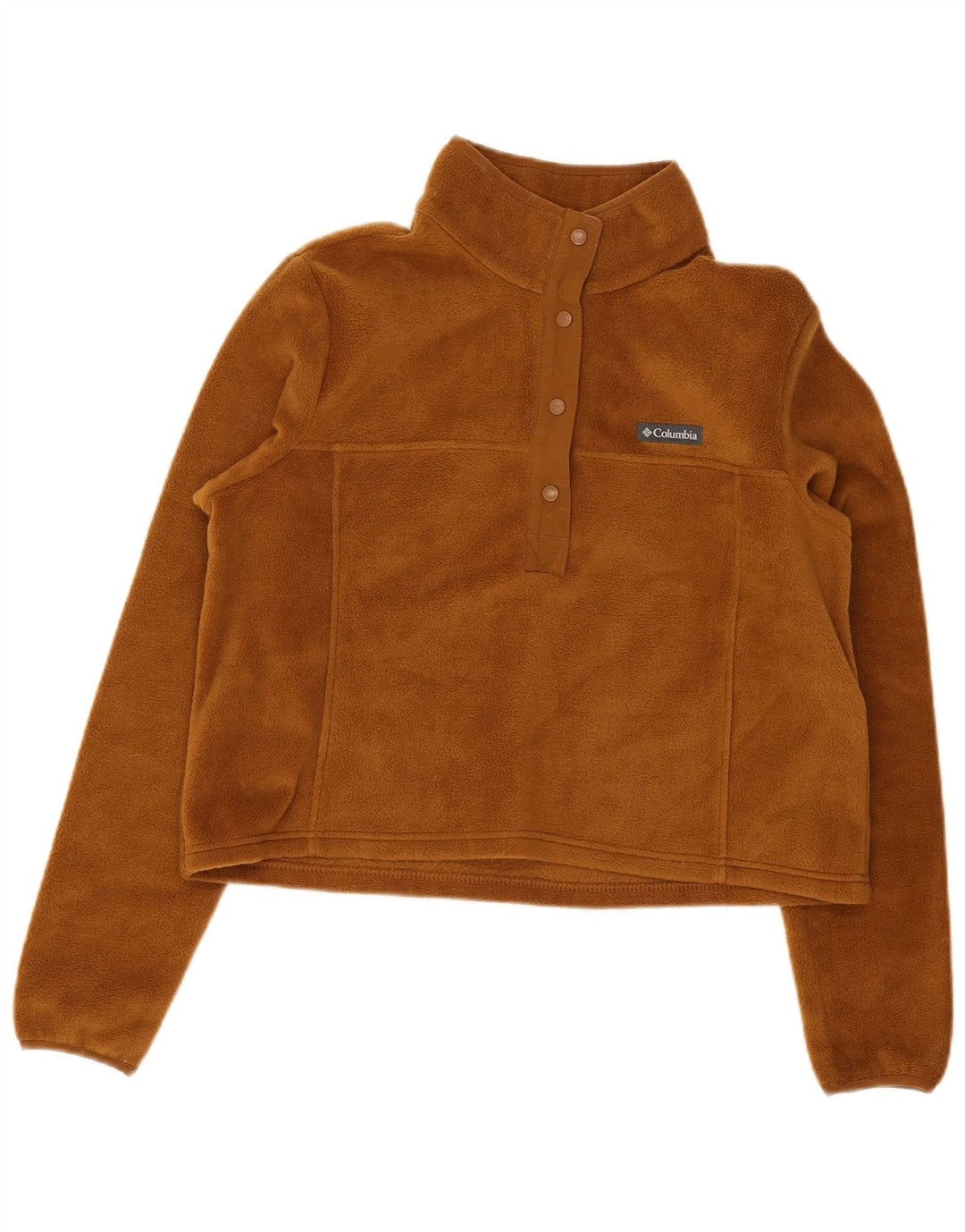 Columbia Jersey de forro polar con cuello y botones para mujer UK 46 Poliéster beige grande