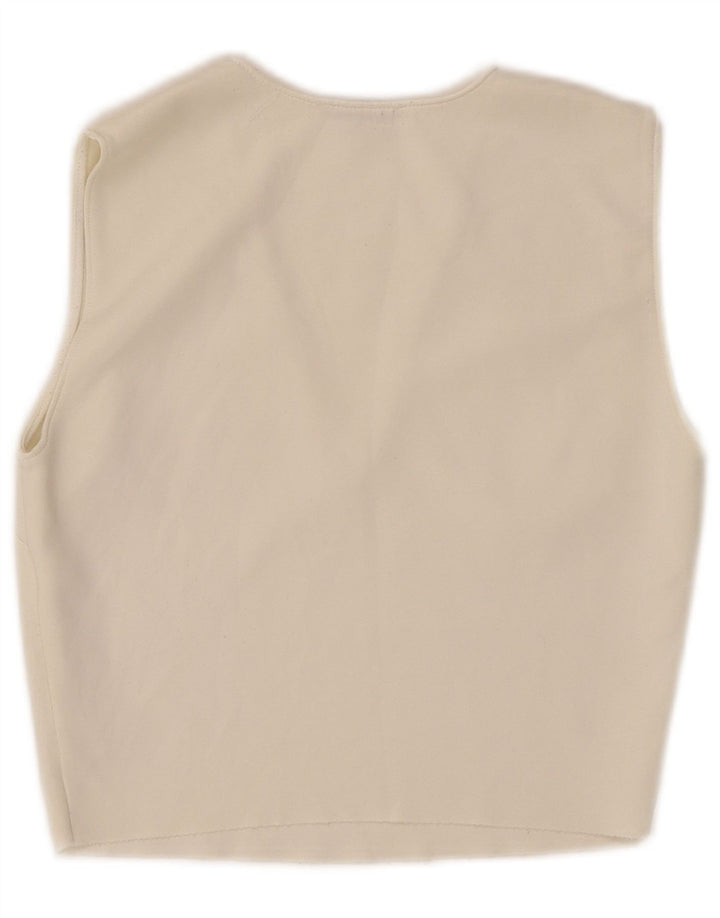 Zara Blusa Corta Sin Mangas para Mujer Top UK 8 Small Poliéster Blanco