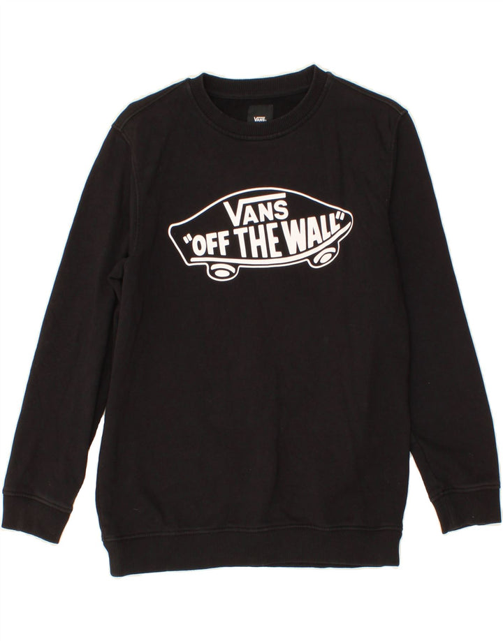 VANS Sudadera con gráfico para niños, jersey, 12-13 años, grande, negro