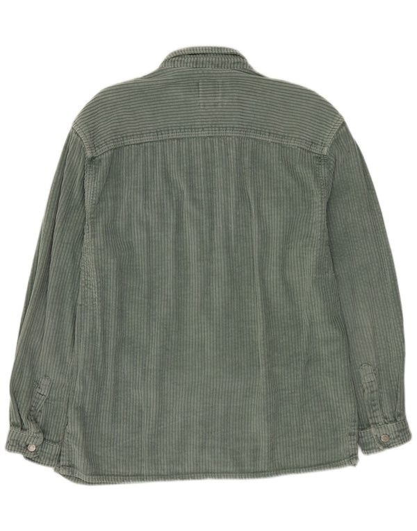 ZARA Hombre Camisa Relaxed Fit De Pana Algodón Verde Medio