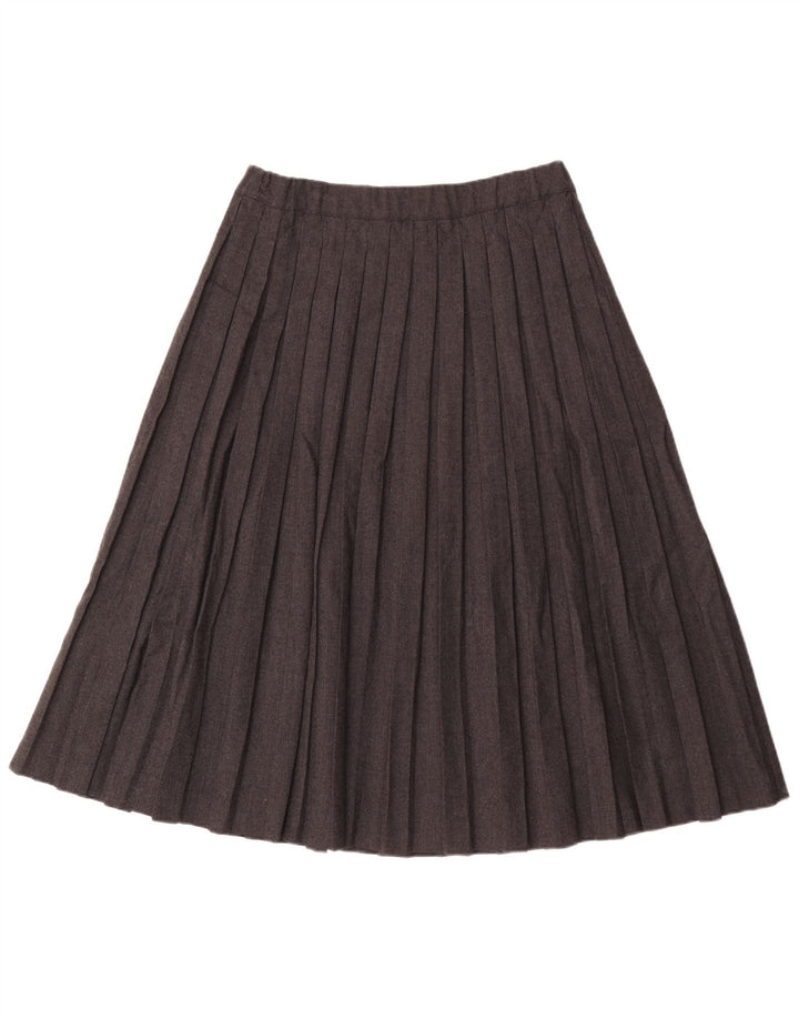Falda plisada vintage para mujer IT 42 Mediana W30 Lana gris