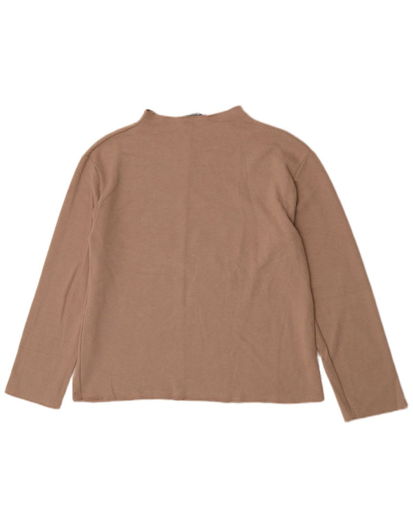Zara Mujer Top Manga Larga UK 44 Algodón Gris Medio