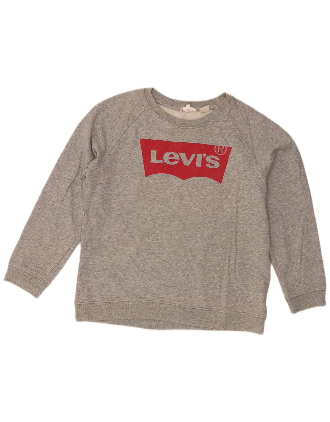 Levi's Sudadera gráfica para mujer Jumper UK 14 Algodón moteado gris medio
