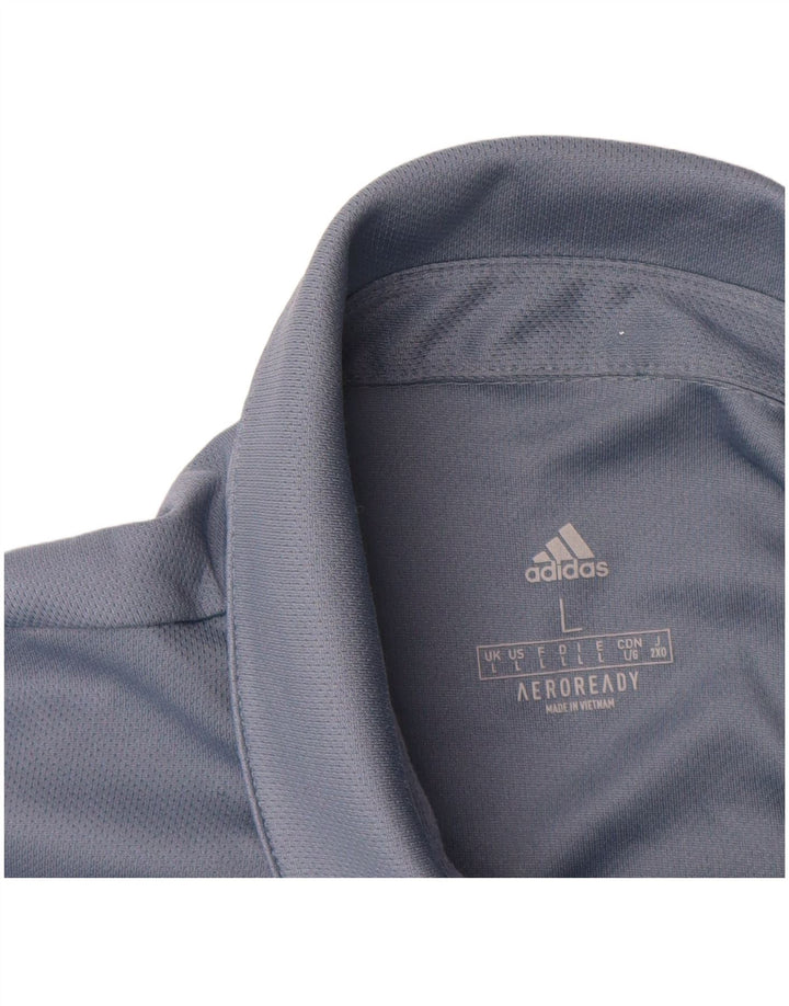 Adidas Polo Aeroready para hombre grande poliéster azul