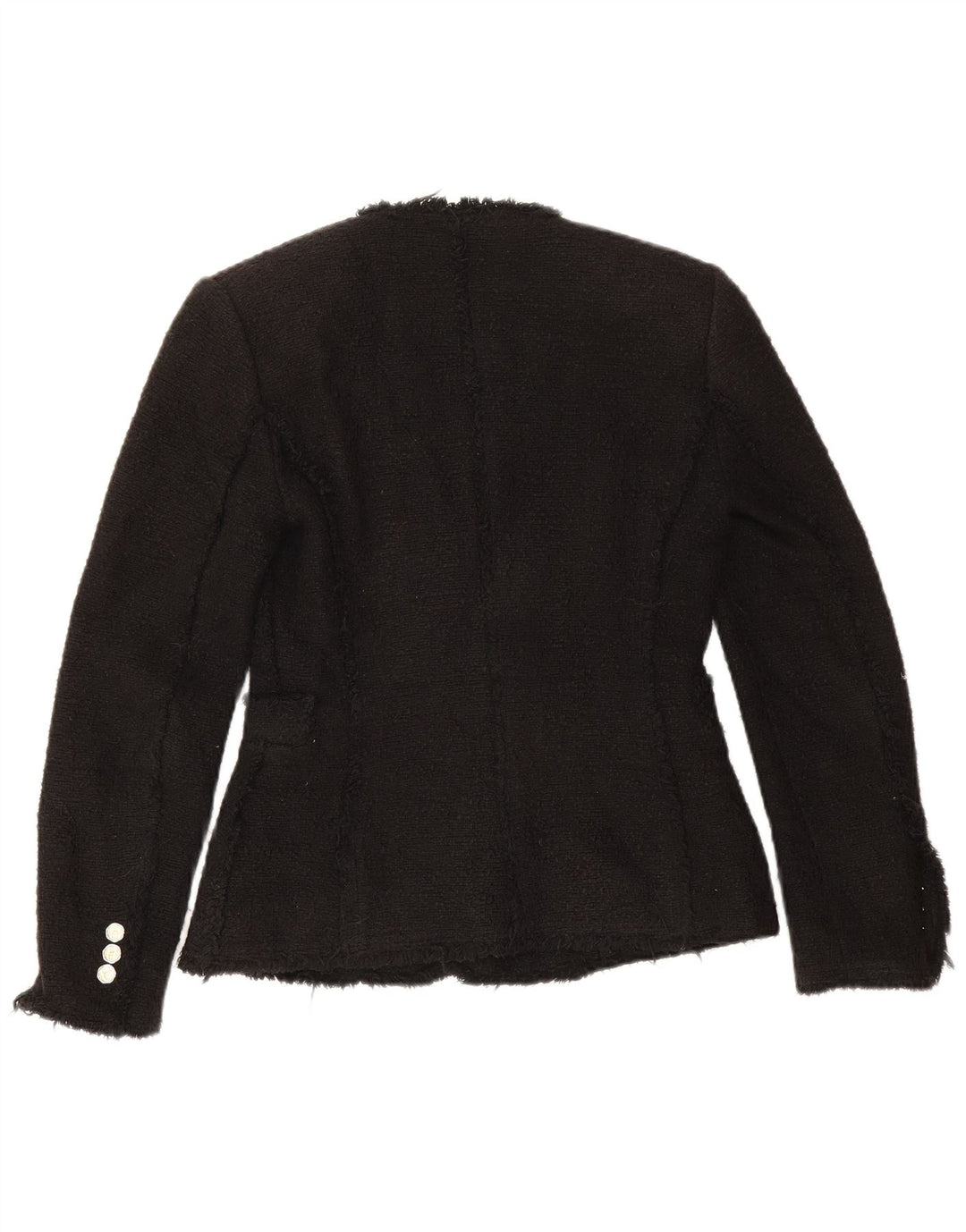 Zara Chaqueta Blazer De Doble Botonadura para Mujer UK 6 XS Algodón Negro