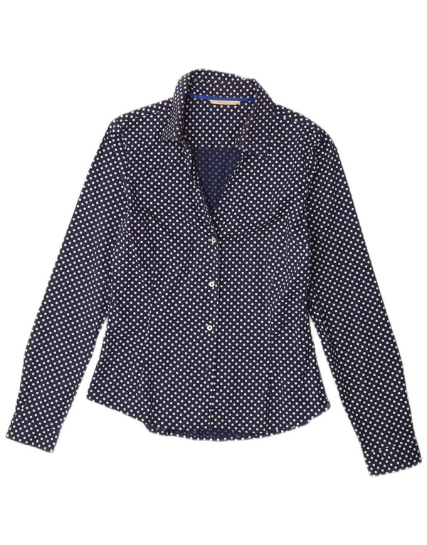 Blusa Camisa Mujer Carrera IT 42 Algodón Lunares Azul Medio