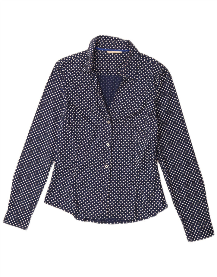 Blusa Camisa Mujer Carrera IT 42 Algodón Lunares Azul Medio