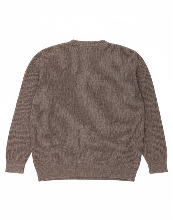 Superdry Jersey con cuello redondo para hombre, talla 2XL, algodón gris