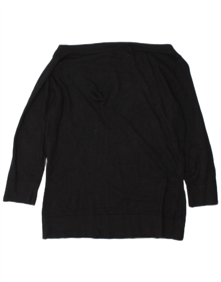 Marks & Spencer Mujer Lash Top Manga 3/4 UK 10 Small Viscosa Negra