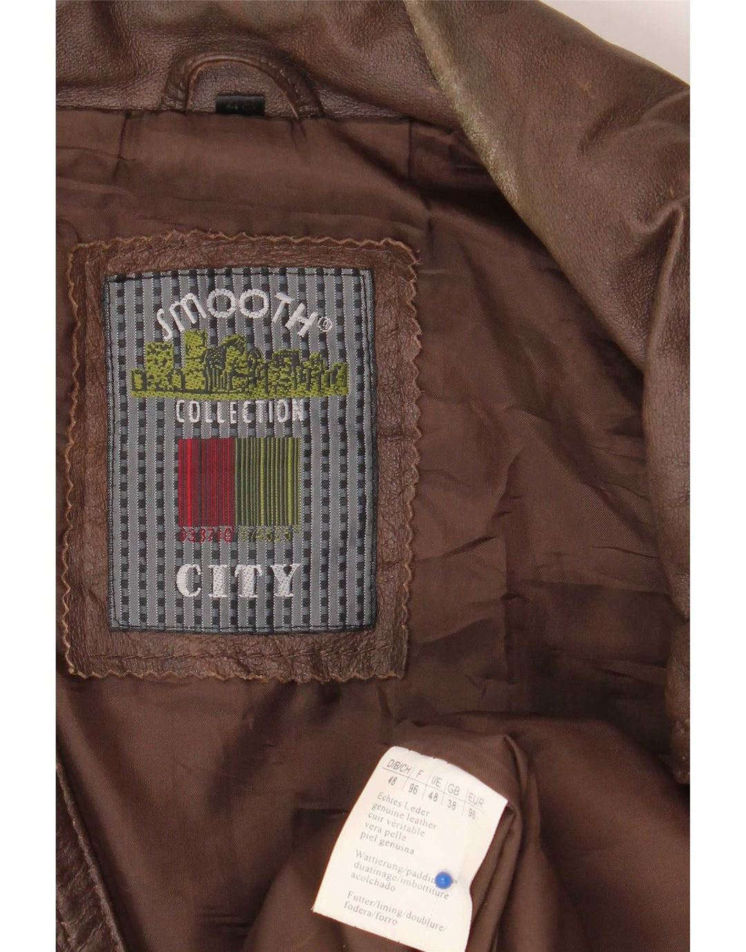 Chaqueta de cuero vintage para hombre IT 48 Marrón medio