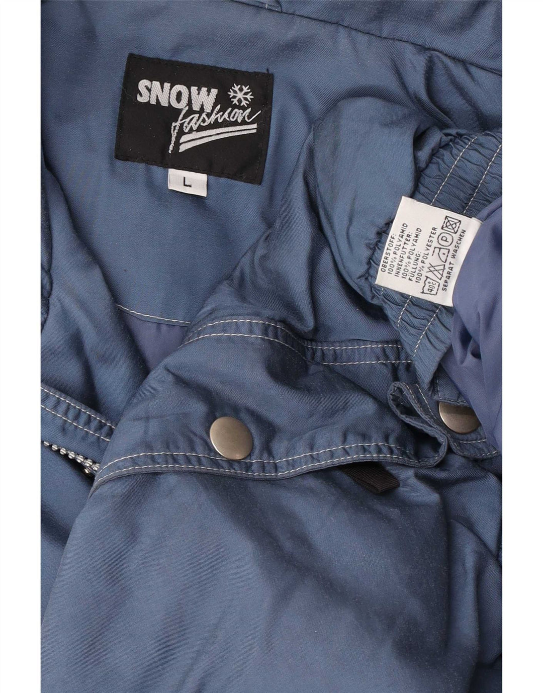 Vintage hombres suelta ajuste cortavientos chaqueta Reino Unido 40 poliéster azul grande