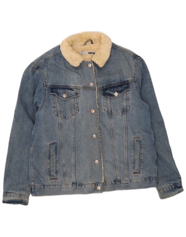 Topshop Chaqueta vaquera Sherpa para mujer UK 44 Grande Algodón azul