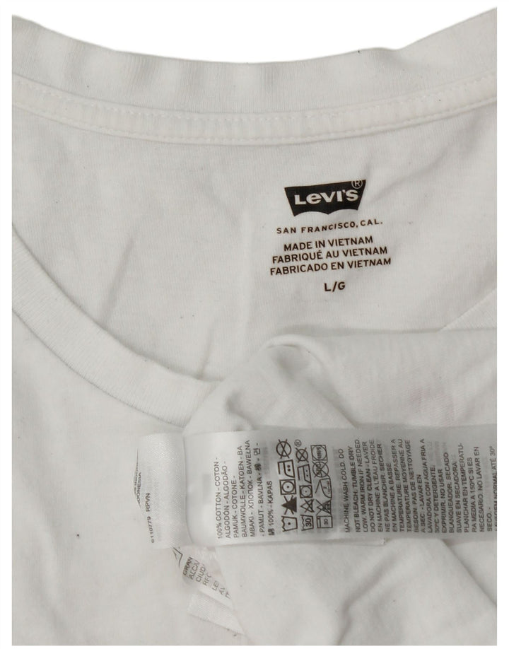 Levi's Camiseta gráfica para hombre Top grande de algodón blanco