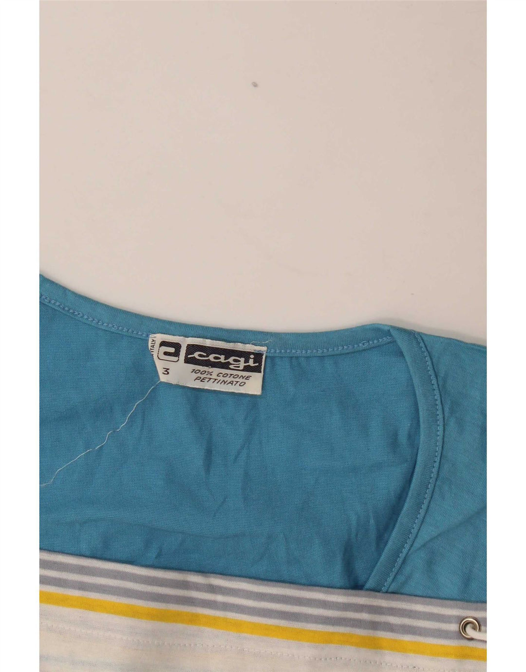 Cagi - Camiseta extragrande para mujer, talla M, algodón a rayas multicolor