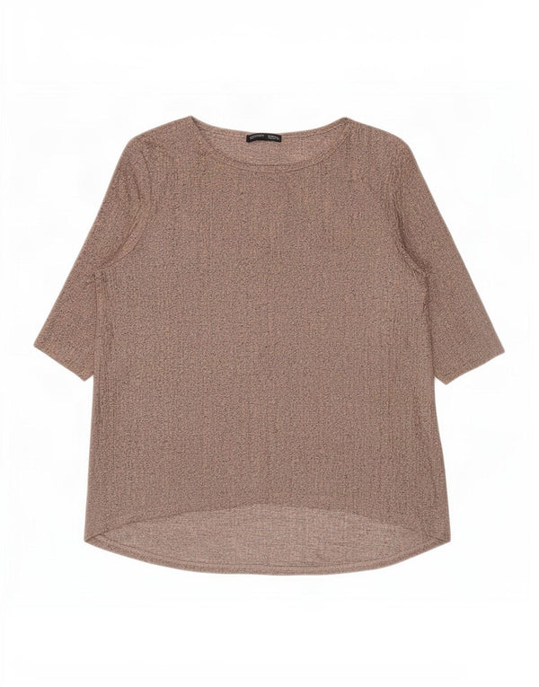 Zara Mujer Top Manga 3/4 UK 10 Small Rosa