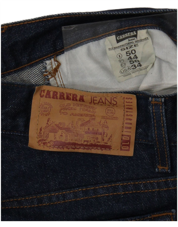 CARRERA Mens 702 Jeans Rectos IT 50 Grande W34 L30 Azul Marino Algodón