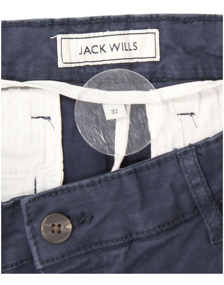 JACK WILLS Pantalones cortos chinos ajustados para hombre W32 Algodón azul marino medio