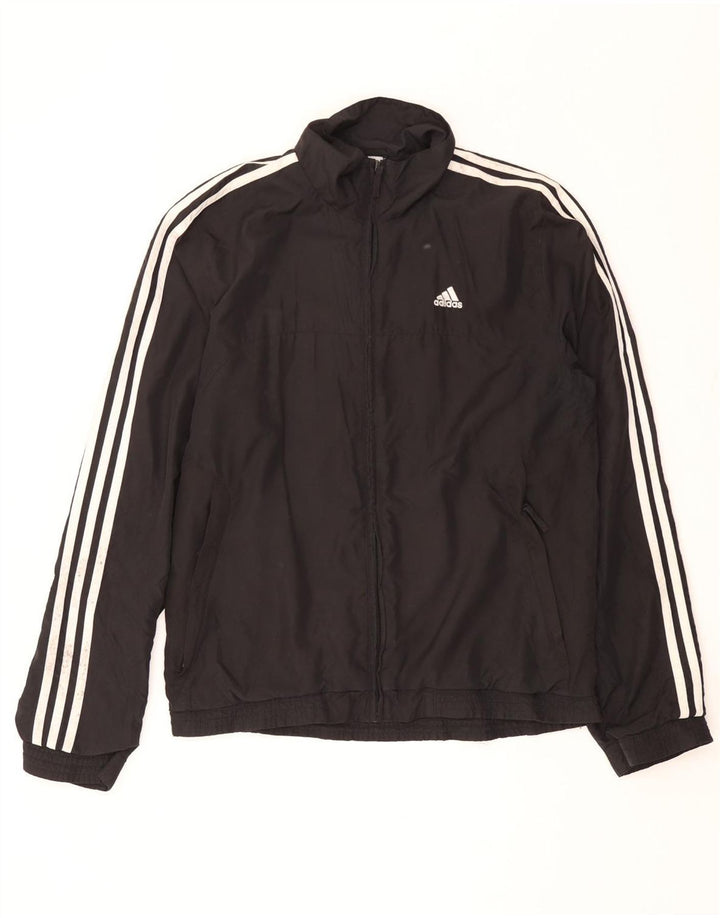 Adidas - Chaqueta de chándal para hombre, talla 36/38, poliéster negro pequeño