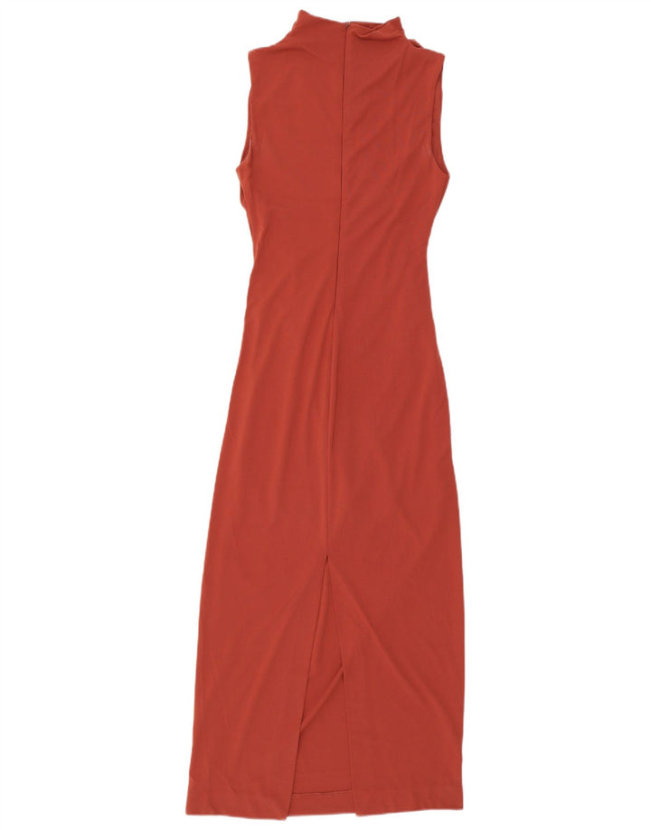 Zara Vestido largo sin mangas para mujer UK 40 Small Rojo