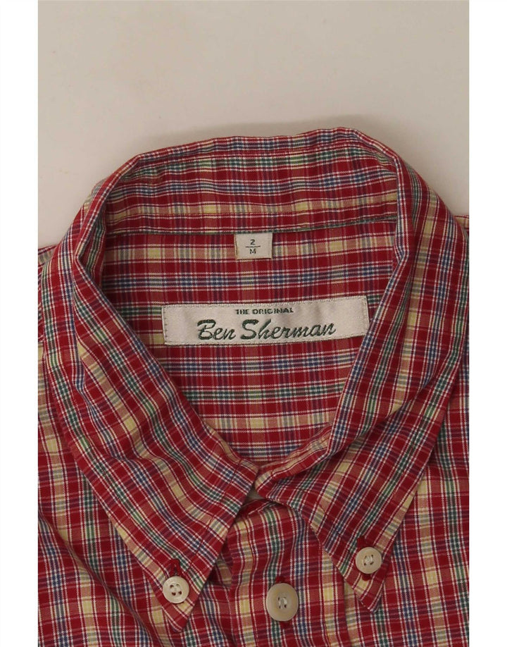 Camisa Ben Sherman para hombre a cuadros rojos medianos