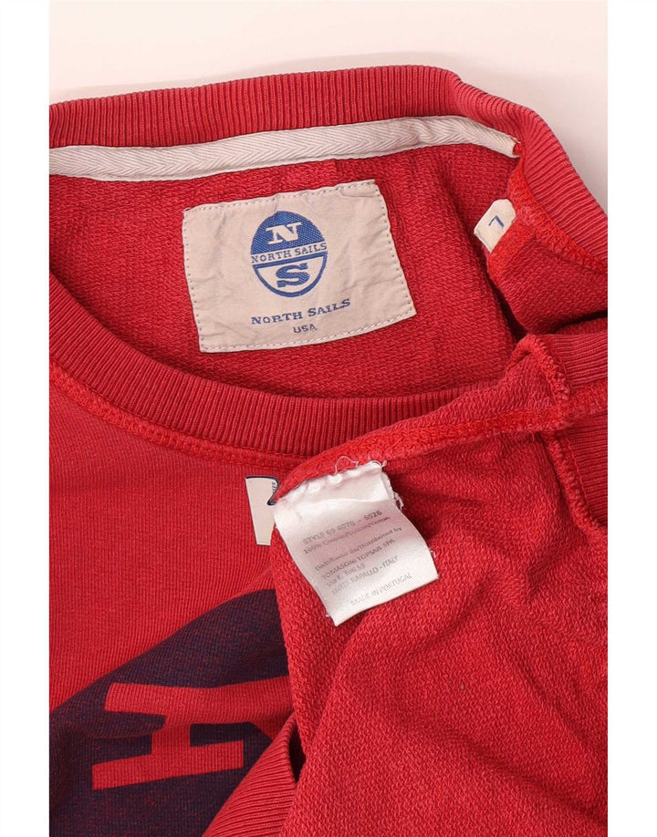 North Sails Hombre Sudadera Gráfica Jersey Grande Algodón Rojo