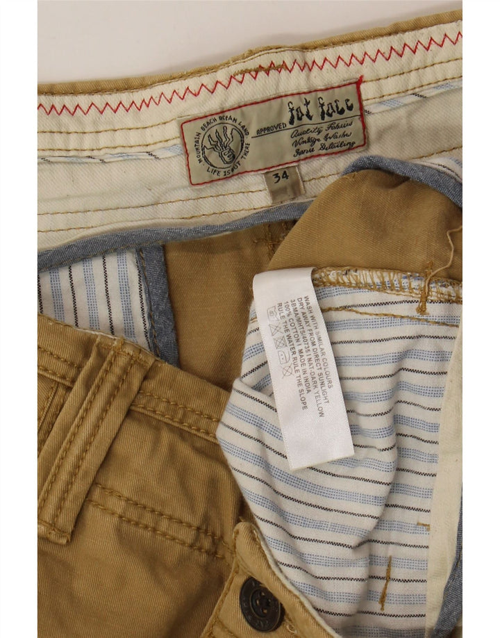 FAT FACE Pantalones cortos chinos para hombre W34 Algodón beige grande
