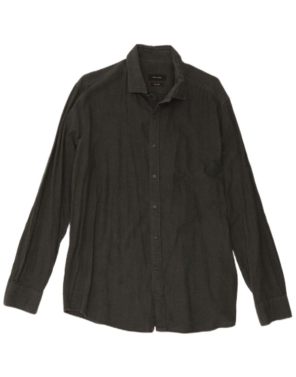 Camisa Massimo Dutti Hombre Verde Medio Pata De Gallo