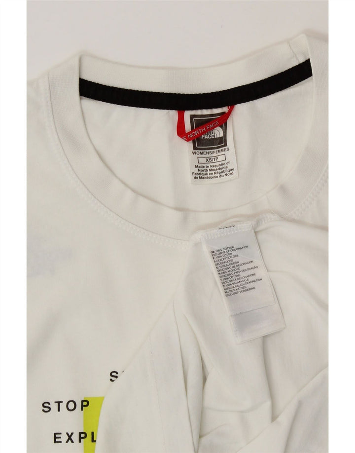 THE NORTH FACE Camiseta gráfica para mujer UK 6 XS Blanco