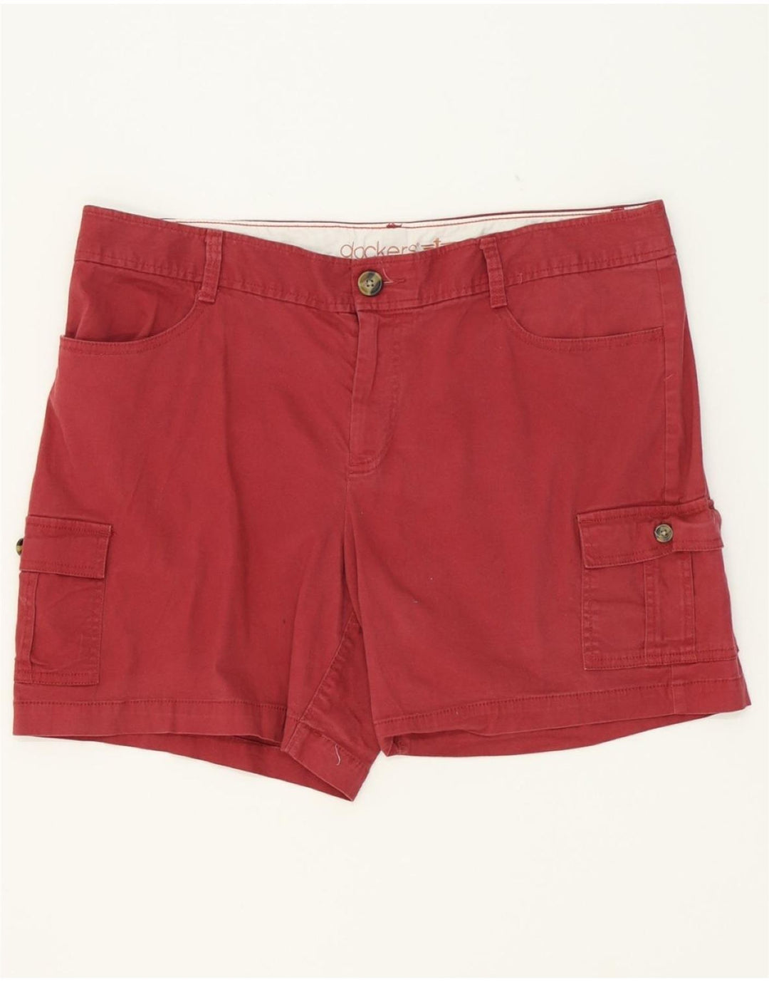 DOCKERS Womens Cargo Shorts US 16 2XL W36 Red Cotton Vintage Dockers and Second-Hand Dockers from Messina Hembry 