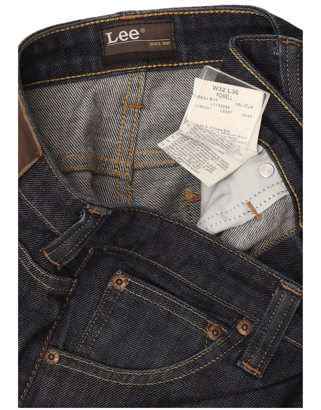 Lee Jeans Powell Rectos Para Mujer W32 L36 Algodón Azul Marino