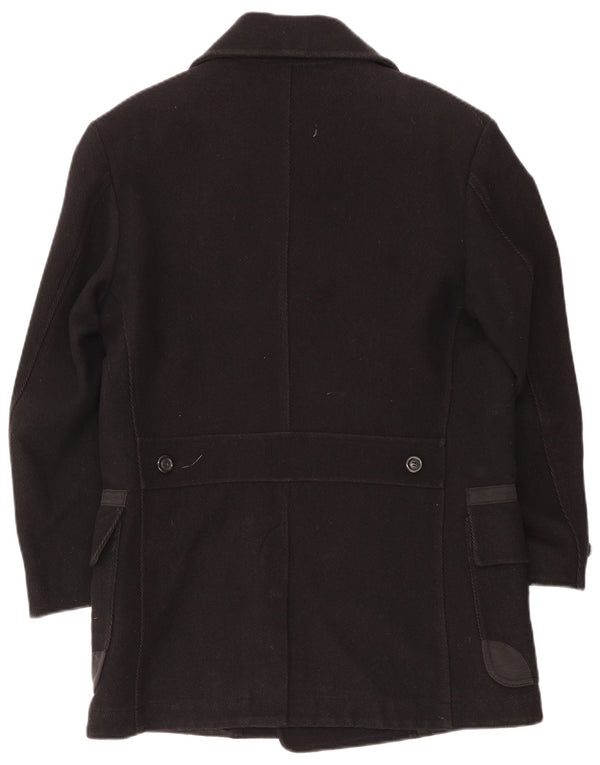 Diesel Abrigo cruzado para hombre UK 40 Large Lana negra