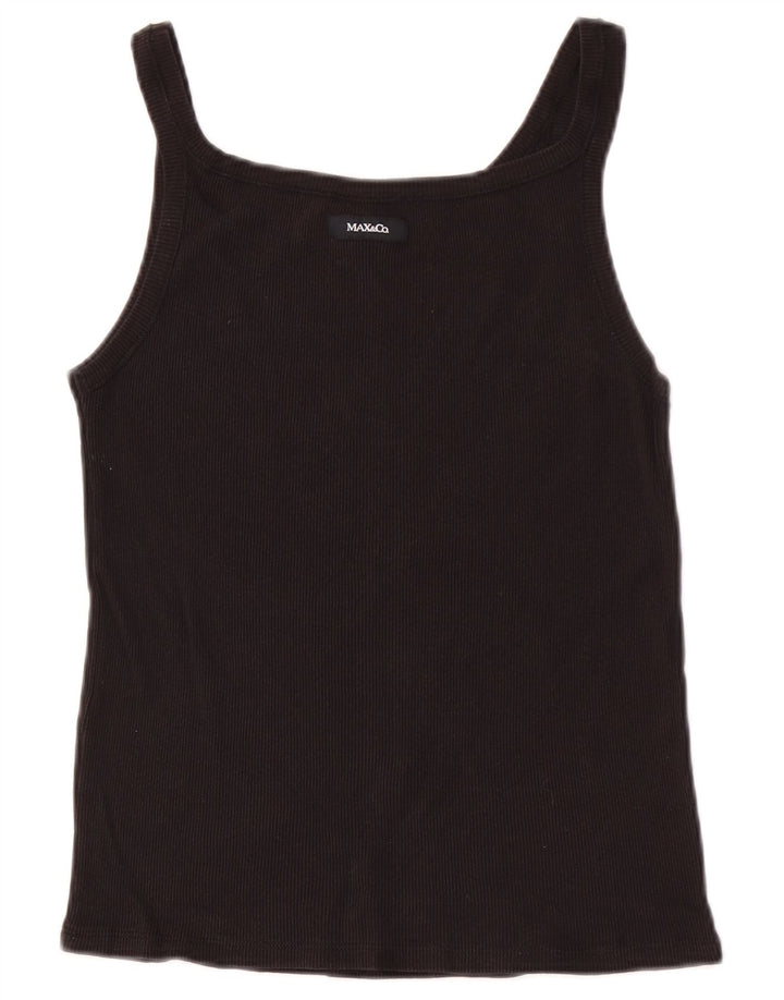 Max & Co. Top de tirantes para mujer UK 4 XS Negro