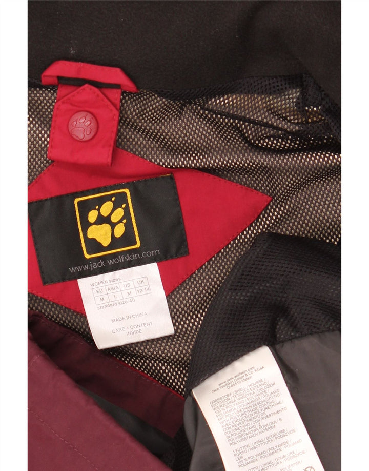JACK WOLFSKIN Chaqueta cortavientos para mujer UK 12/14 Medium Red Colourblock