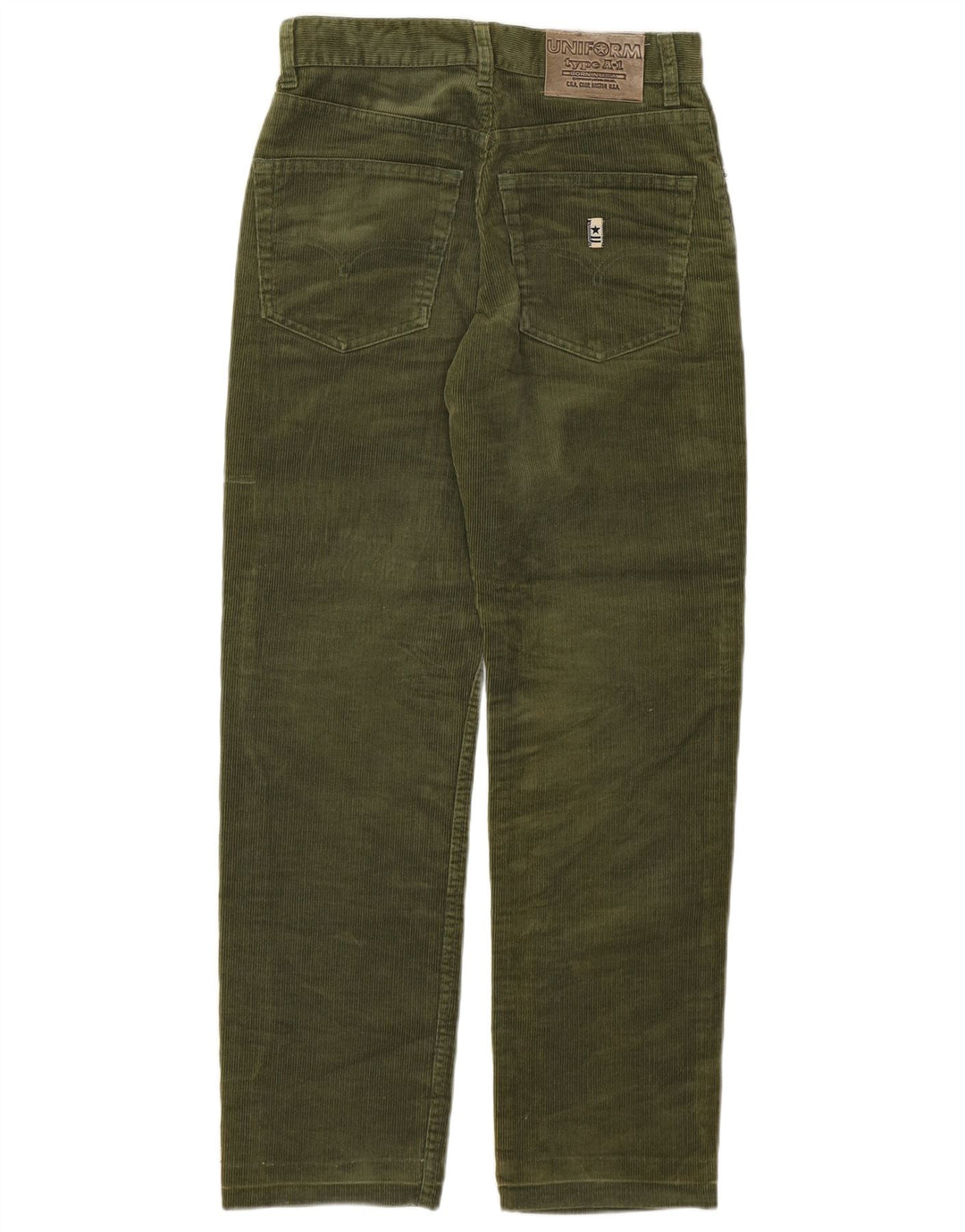 UNIFORM Pantalón recto de pana para mujer W29 L28 Algodón caqui